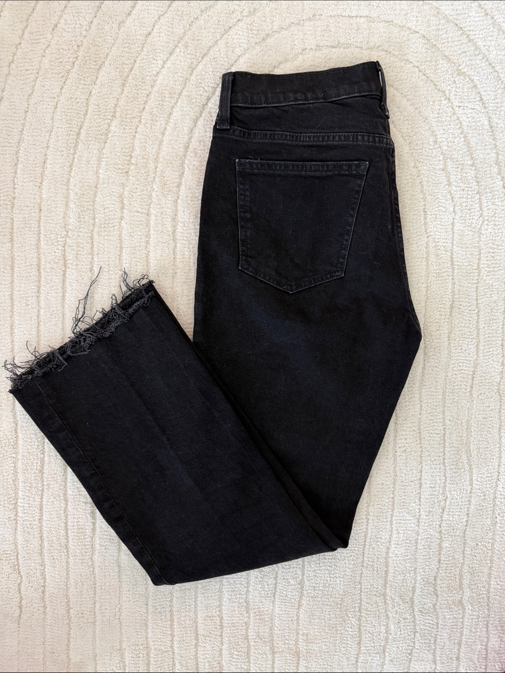 GAP Tall Kick fit black denim raw hem jeans